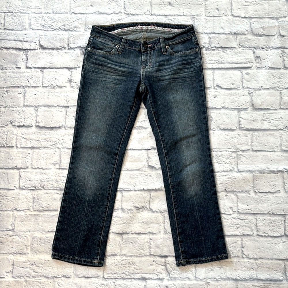 American Eagle Limited Blue Issue Low Rise Straight Leg Denim Blue Jeans Size 2